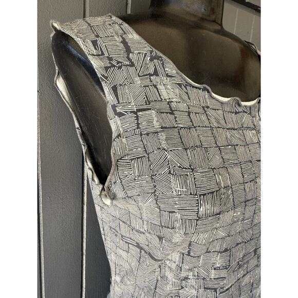 Luna Karina Potestio Dress Women’s S Black Sleeveless Cotton Abstract Tie Artsy - Picture 2 of 6